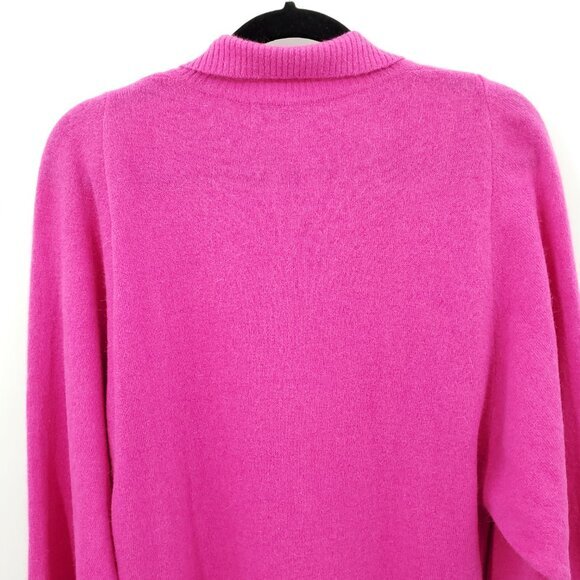 VTG Outlander Lambswool/Angora-Blend Polo Neck Relaxed Fit Sweater Dress M Pink - Picture 10 of 13